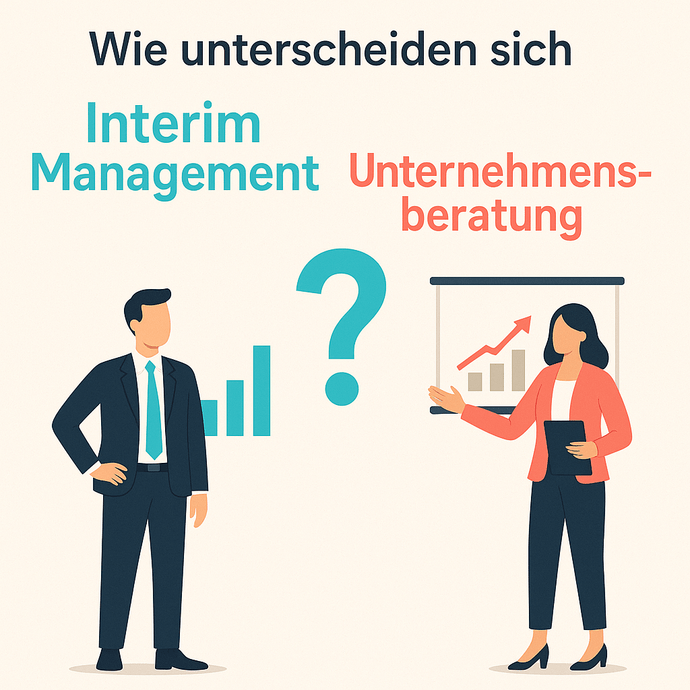 Symbolbild für die Frage "Wie unterscheiden sich Interim Management und Unternehmensberatung?"
