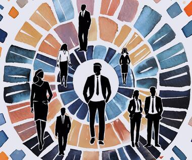Connected Workforce: The graphic visualizes the concept of the Connected Workforce.