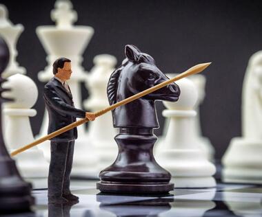 The graphic shows a Freelancer figure with a lance on a chessboard.