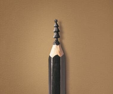 The picture shows a fir tree sharpened in a pencil lead.