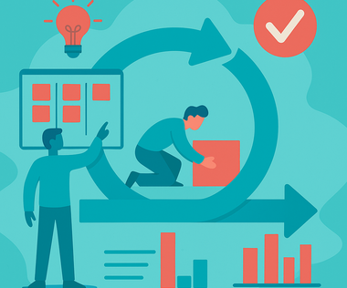 Agile project management: The image visualizes an iterative approach.