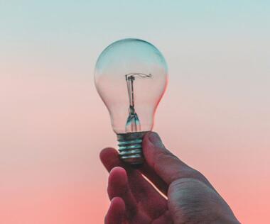 Interim Management Operations: The picture shows a light bulb at sunrise.