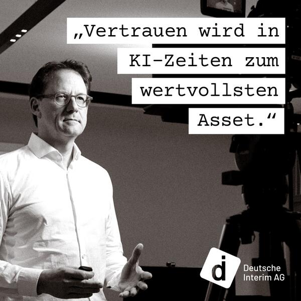 Das Bild zeigt Tilo Ferrari. Er vertritt die Meinung: Vertrauen wird in KI-Zeiten zum wertvollsten Asset.