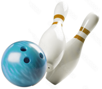 Interim Manager Bestenliste: Das Bild zeigt zwei weiße Bowling-Pins und eine blaue Bownling-Kugel.