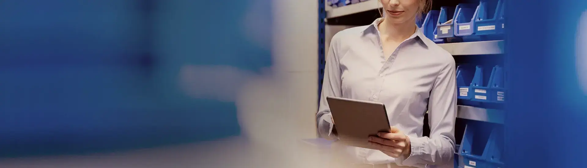Interim Management Logistics: The picture shows a logistics manager in a warehouse.
