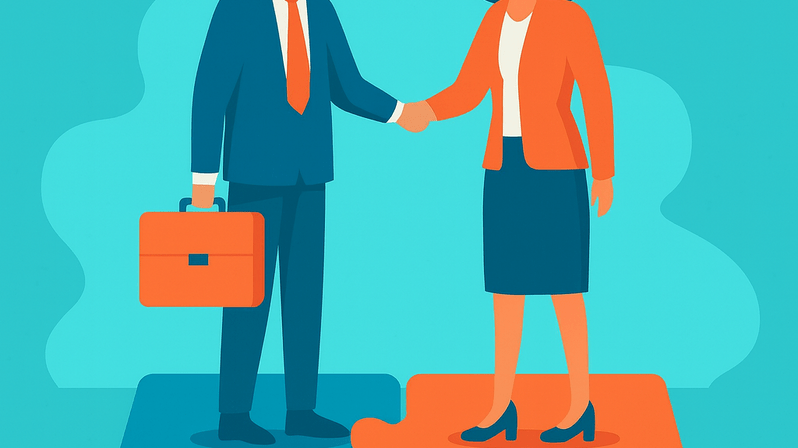 Post Merger Integration: Das Visual verdeutlicht die Integration von Unternehmen nach einem Zusammenschluss.