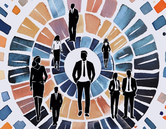 Das Bild zeigt eine grafische Versinnbildlichung der Connected Workforce.